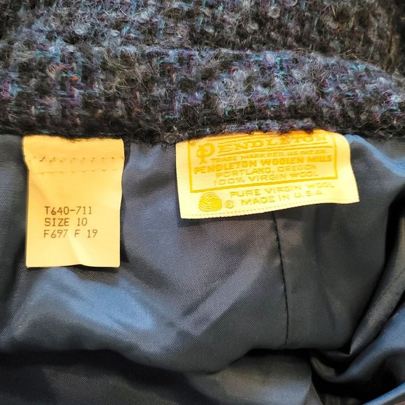 Pendleton Wool Skirt Blue Black Pencil Straight Woman's Size 10 Vintage JJ3251 - Picture 5 of 8